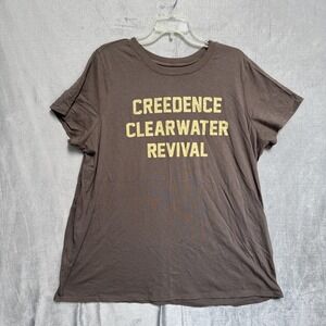 Creedence Clearwater Revival Shirt Mens Large Brown Band Tee Goodie Two Sleeves